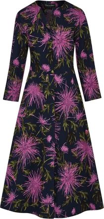 Oscar De La Renta Chrysanthemum cotton poplin dress - women - Polyester/Silk/Polyamide - 16 - Purple