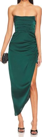 Astr Hallie Dress In Forest Green