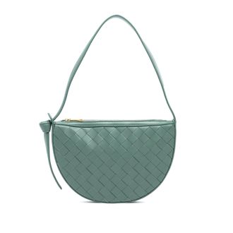 Bottega Veneta Tweedehands Mini Leer Intrecciato Sunrise Hobo
