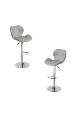 Regalos Miguel Pack 2 Taburetes color gris oscuro en polipiel