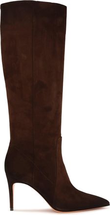 Santoni Womens Boots Pointed High Brown Calf Leather