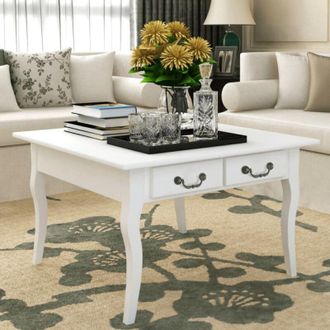 vidaXL Tavolino da Salotto con 4 Cassetti Bianco - Vidaxl