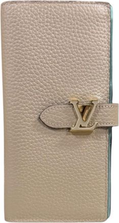 Louis Vuitton Beige Galle Leather Long Wallet (Bi-Fold) (Pre-Owned)