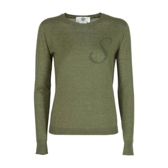 Dee Ocleppo Truien & Vesten, Dames, Groen, S, Cashmere Long Sleeve ART 004
