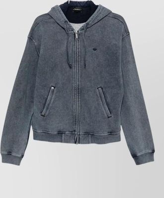 Emporio Armani cotton zip-up hoodie
