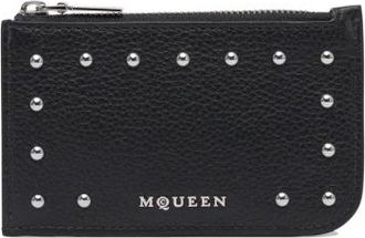 Alexander McQueen Accessoires, Heren, Zwart, ONE Size, Leer, Zwarte Leren Portemonnee Stijlvol Ontwerp