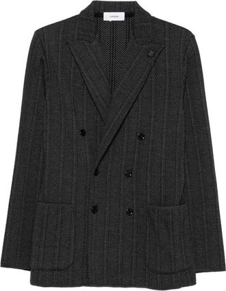 Lardini Herringbone Double-breasted Jacket