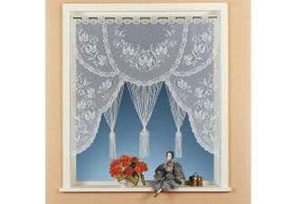 Weckbrodt-Gardinen Scheibengardine »Konstanz-A« Stangendurchzug 1 Stk. tlg. Fadengardine, Jacquard, floral, geblümt, Store