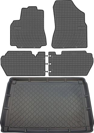 OEM Peugeot Partner Ii Kombivan Del 2008-08.2018 Set - Alfombrillas De Goma + Alfombrilla Maletero
