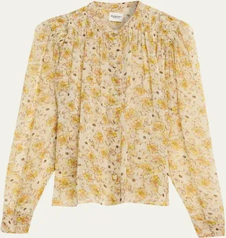 Isabel Marant Florine Floral Georgette Blouse