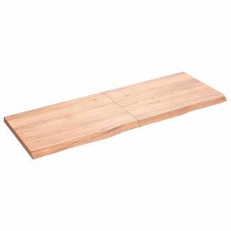 Berkfield Home Table Top Light Brown 140x50x(2-4) cm Treated Solid Wood Oak