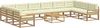 vidaXL Conjunto De Sof&aacute;s De Exterior 11 Uds. Blanco Y Crema Vidaxl