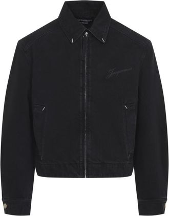 Jacquemus Black Logo Denim Jacket