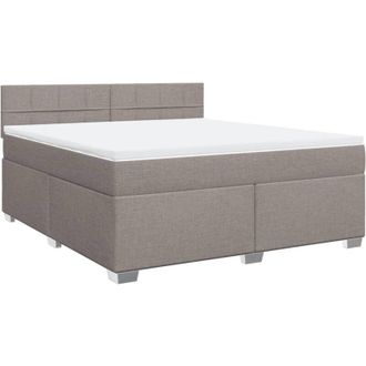 vidaXL Cama Box Spring Con Colch&oacute;n Tela Gris Taupe 180x200 Cm Vidaxl