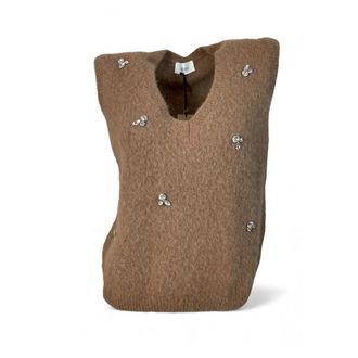 Vicolo Round-neck Knitwear, female, Brown, Size: M Sleeveless Knit Vest