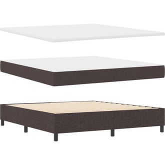 vidaXL Box Spring Bed with Mattress Dark Brown 180 x 200 cm Fabric vidaXL
