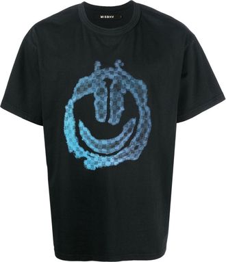 Misbhv monongram smiley-print T-shirt - men - Cotton - M - Black