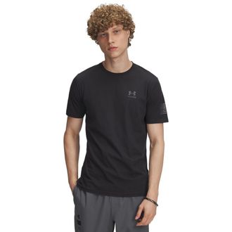 Under Armour Mens Freedom Flag Short Sleeve T Shirt, (002) Black / / Castlerock, Medium