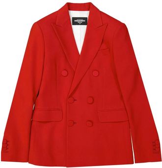 Dsquared2 Double-Breasted Jas met Knoopsluiting - Dames - Blazers - Rood - XS - Katoen - Jassen