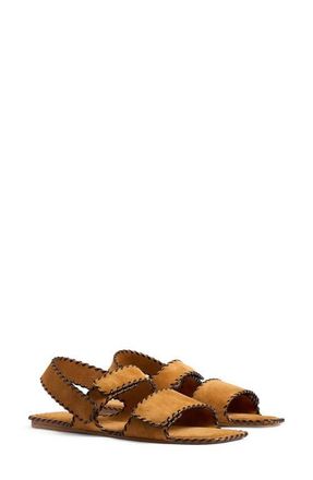 Khaite Boden Whipstitch Slingback Sandal in Caramel at Nordstrom, Size 9.5Us