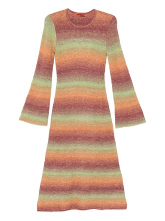 Simon Miller Axon striped midi dress - women - Polyester/Acrylic/Wool/Elastane/Nylon - M - Orange