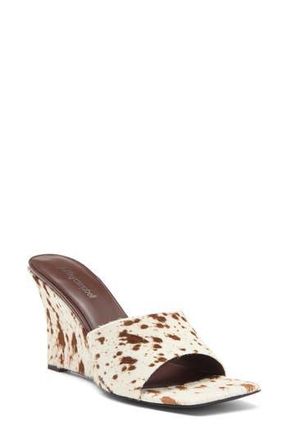 Jeffrey Campbell Capital F Genuine Calf Hair Wedge Sandal in Brown White Cow at Nordstrom Rack, Size 9.5