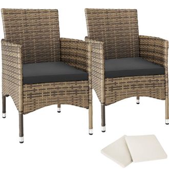 TecTake Garden Chairs Set Of 2 Nantes in Dark Grey | Size: 2 Seater