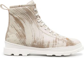 Camper Brutus leather biker boots - men - Recycled Polyester/Rubber/Calf Leather - 41 - Neutrals