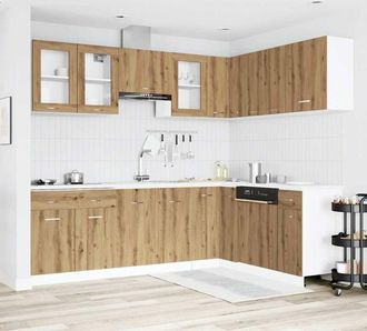 vidaXL Conjunto De Armarios De Cocina De 11 Piezas lyon De Madera De Ingenier&iacute;a De Roble Artesanal Vidaxl