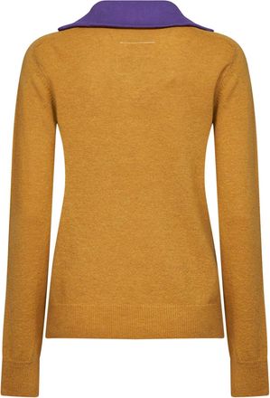 Maison Margiela Womens Knit Sweater, Mustard Wool-Blend Yellow