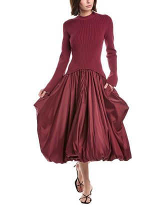 SIMKHAI Simkhai Kenlie Mock Neck Midi Dress