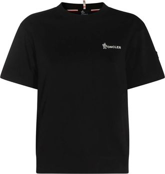 Moncler Black Crew Neck Logo T-Shirt