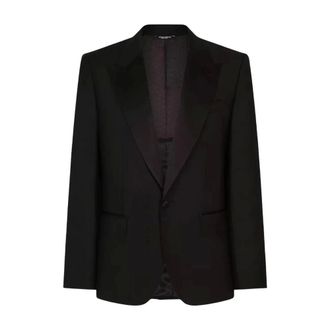 Dolce & Gabbana Blazers, male, Black, Size: S Taormina-Fit Single-Breasted Jacket