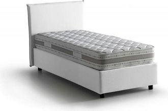 Dmora Talamo Italia - Letto singolo Astor, Letto contenitore con rivestimento in tessuto, 100% Made in Italy, Apertura laterale, con materasso Cm 80x190