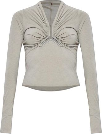 Rick Owens Long Sleeve Tops, female, Gray, Size: M THE Blouse