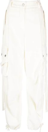 Msgm wide-leg cargo trousers - women - Polyester/Cotton - 40 - White