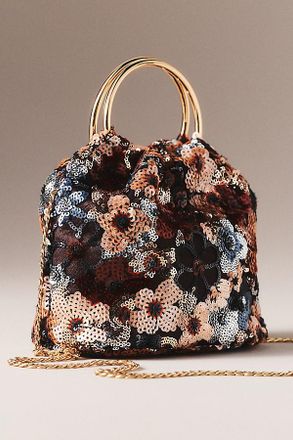Olga Berg Mabel Sequin Floral Bag