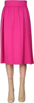 Moschino Pink Solid Midi Skirt