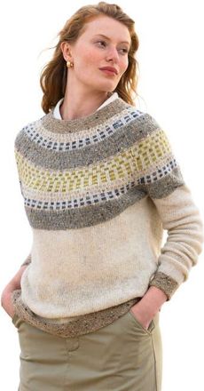 Celtic & Co. Float Stitch Yoke Donegal Sweater in Ecru at Nordstrom, Size X-Small
