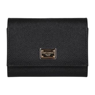 Dolce & Gabbana Accessoires, Dames, Zwart, ONE Size, Leer, Dauphine Portemonnee