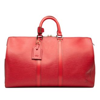 Louis Vuitton Red Epi Keepall 45