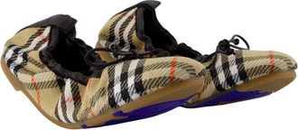 Burberry Womens Lf Fawn 05 Check Ballerinas - Burberry Synthetic Multicolor Shoes Flat-Shoes