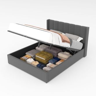 Concept Usine Cama con canap&eacute; abatible de dise&ntilde;o 140x190 cm en terciopelo gris