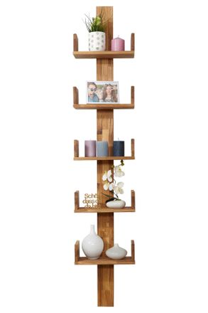 MID.YOU Mid.you Wandregal, Naturfarben, Holz, Eiche, vollmassiv, 35x180x17 cm, Wohnzimmer, Regale, Wandregale