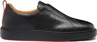 Santoni Cleanic Slip-On Sneaker - Heren - Sneakers - Zwart - 44 EU - Leer - Schoenen