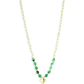 Argento Vivo Green Clover Necklace in Gold at Nordstrom Rack