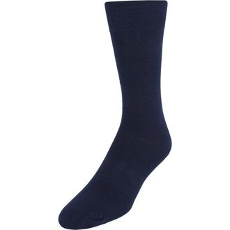Trafalgar Store Sasha Solid Colored Mid-Calf Pima Cotton Socks in Navy Blue at Nordstrom