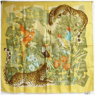 Ferragamo yellow Silk Scarf (Pre-Owned)