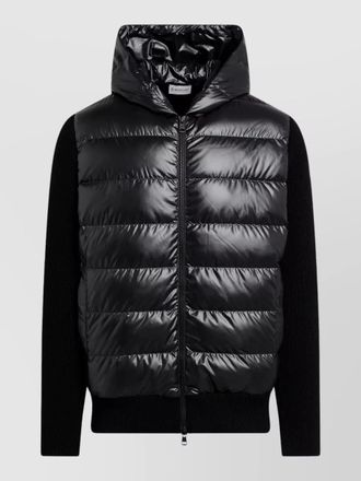 Moncler hooded jacket long sleeves quilted ribbed cuffs