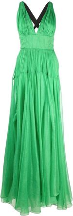 Maria Lucia Hohan Ozana V-neck gown - women - Nylon/Silk/Spandex/Elastane - 34 - Green